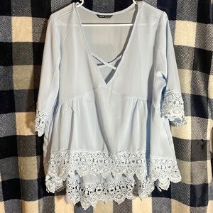 Shein Baby Blue Blouse